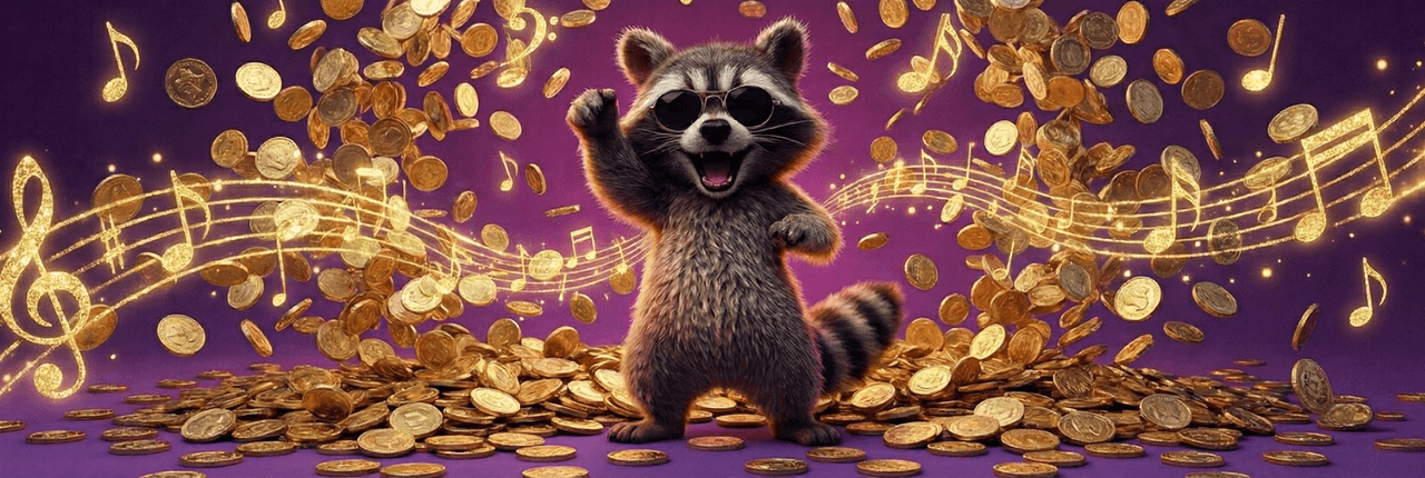 Raccoon with Glasses Banner