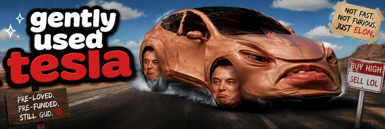 Gently Used Tesla Banner