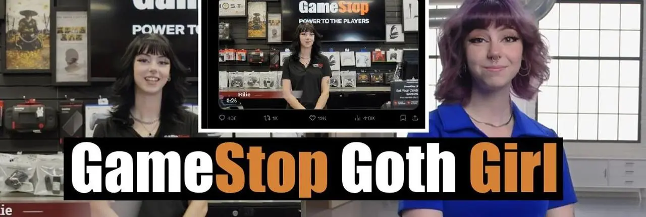 GameStop Goth Girl Banner