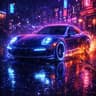 NEON RAIN PORSCHE 🌧️💜🚗
