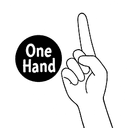 one hand