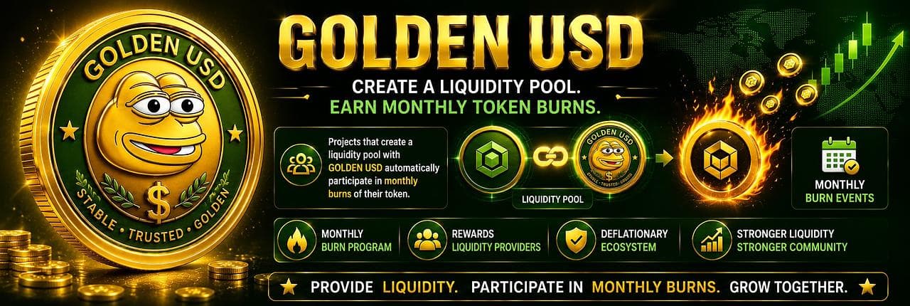 Golden USD Banner