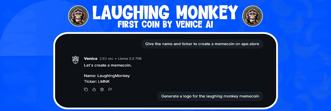 LaughingMonkey by Venice AI Banner