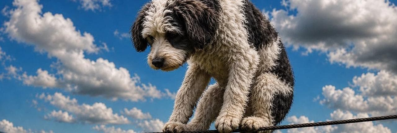Dog on Wire Banner