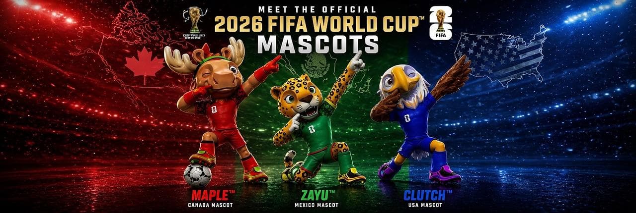 2026 World Cup Mascots Banner