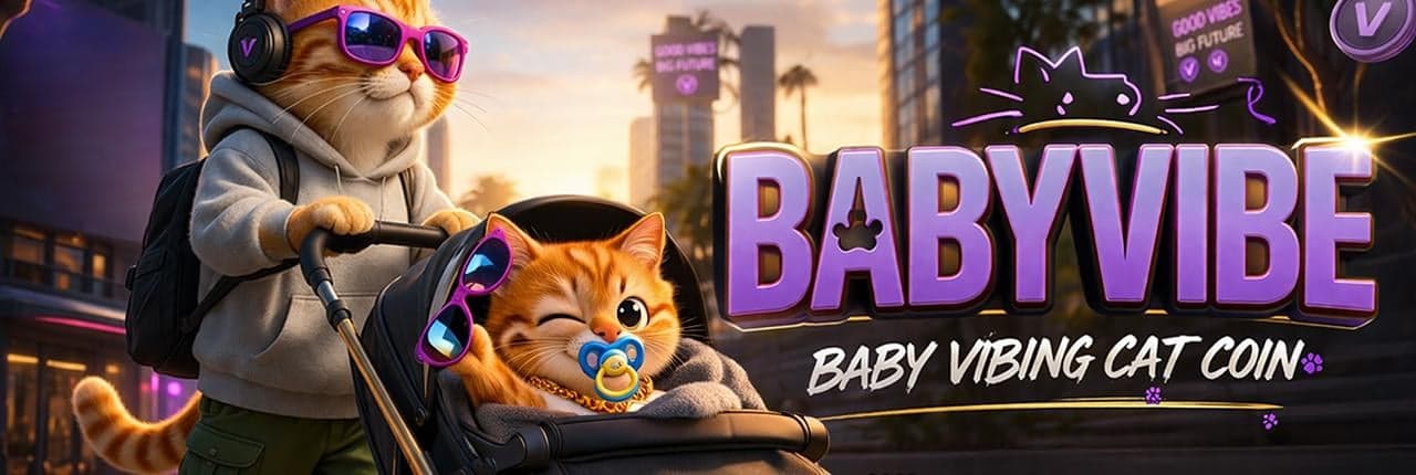 Baby Vibing Cat Coin 🍼🐈✨ Banner