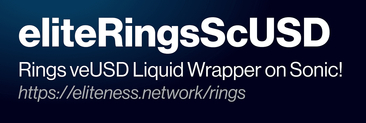 Eliteness.Network/eliteRingsScUSD Banner