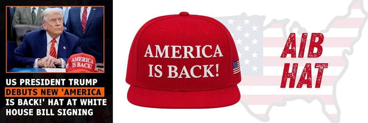 America Is Back Hat Banner